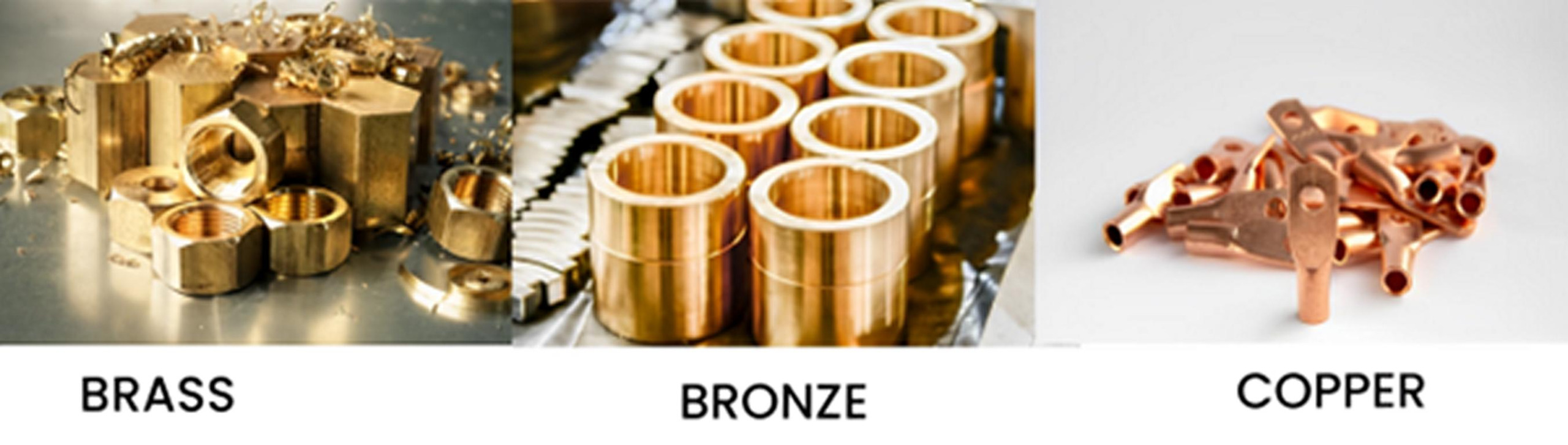 brass vs bronze vs copper