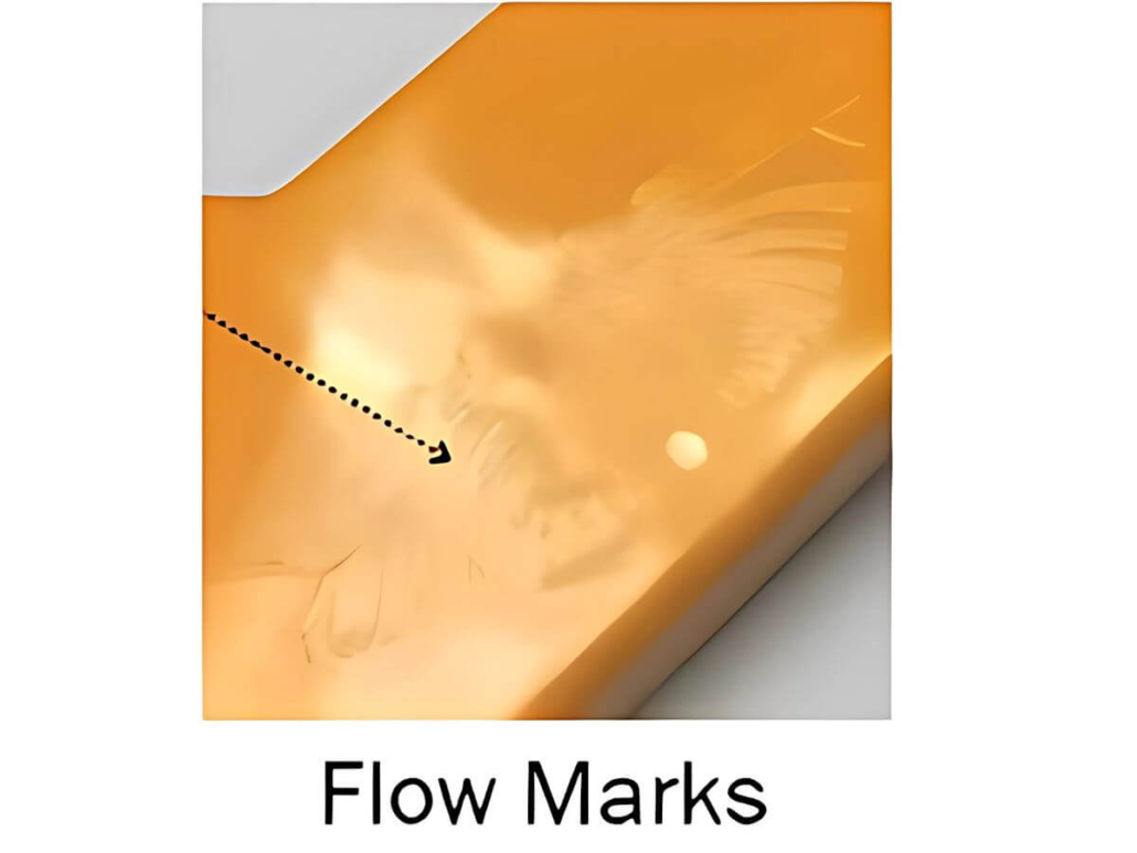 Marques d'écoulement défauts de moulage par injection
