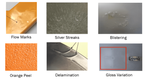 défauts de surface du moulage par injection